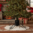 Premium Heavy Duty Traditional Scroll Leg Metal Tree Stand for Fresh Cut Trees with Large Water Reservoir and Ergonomic Design