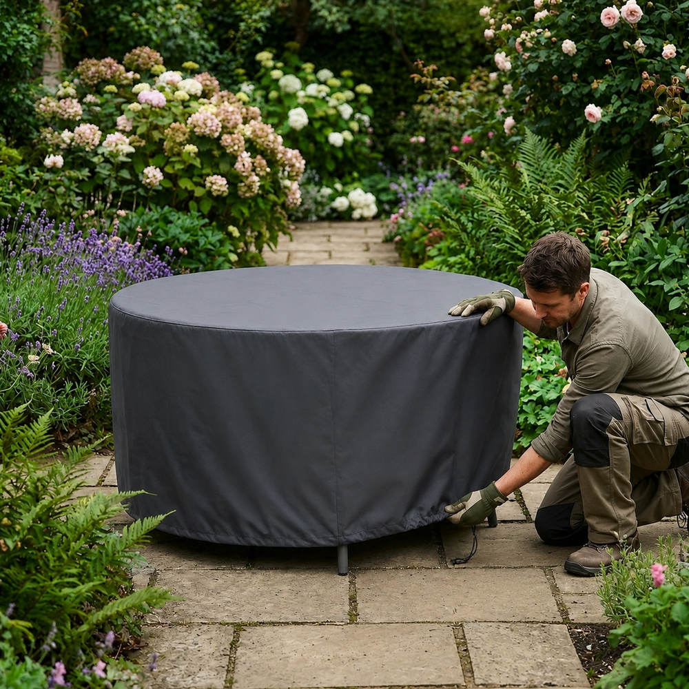 Circular Table Cover – Medium Charcoal – Polyester – Outdoor Protection