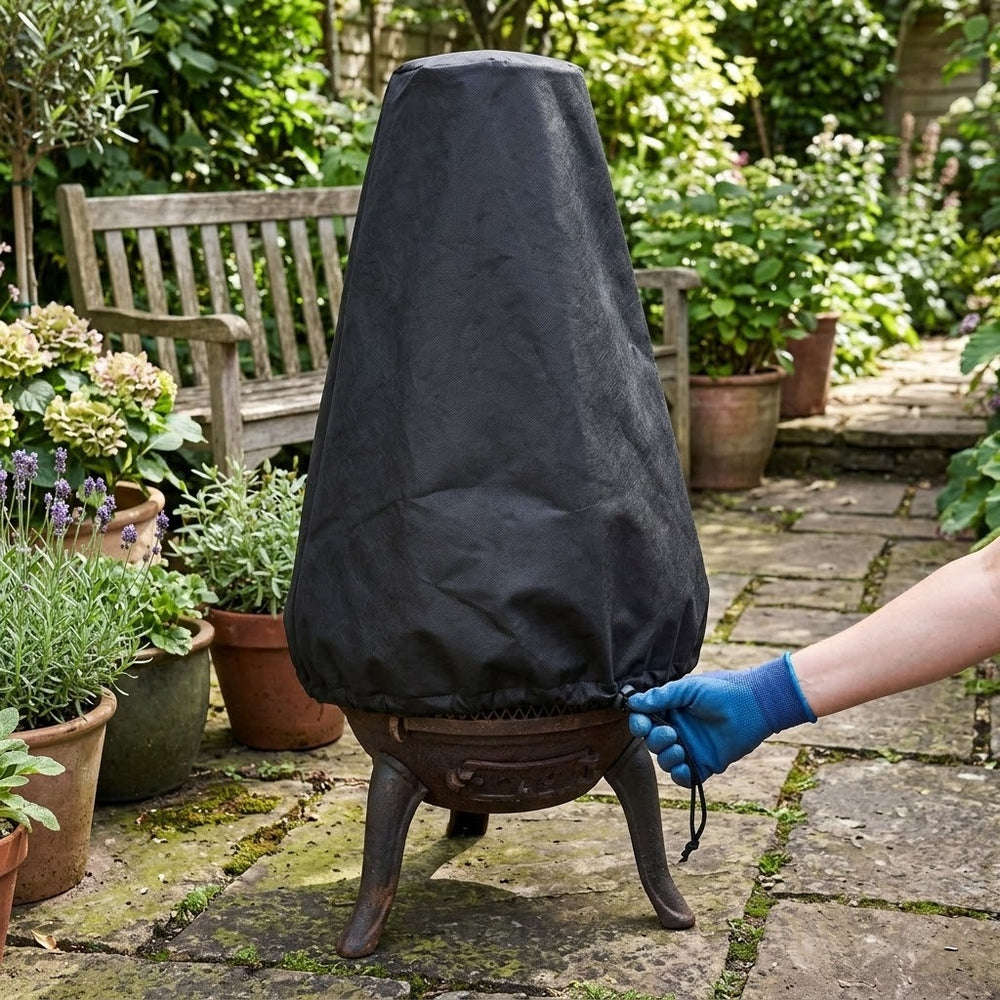 Medium Chimenea Cover – Black – Super Tough Waterproof – Outdoor Protection