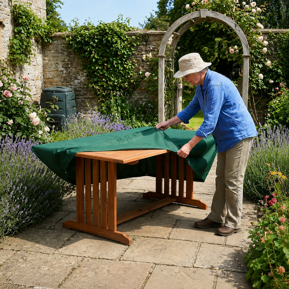 Rectangular Table Cover – 6 Seat – Green – All-Weather Protection