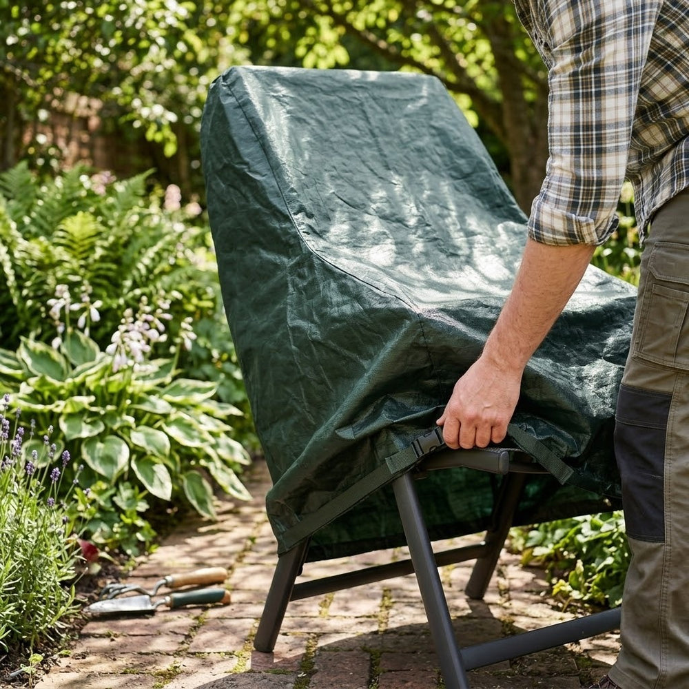 Heavy Duty Reclining Chair Cover – Green – Waterproof UV Protection – Garden Furniture