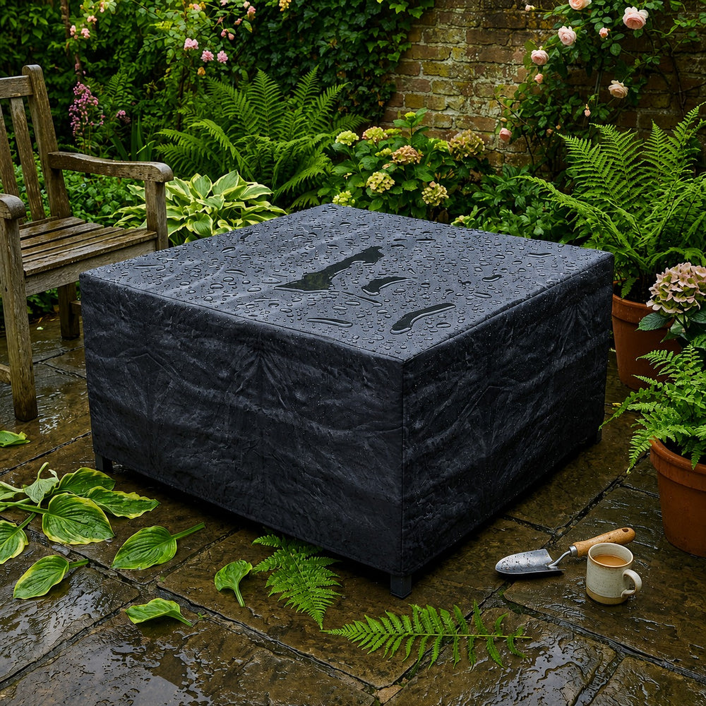 Heavy Duty Coffee Table Cover – Large Black – UV & Weather Resistant – Outdoor Protection