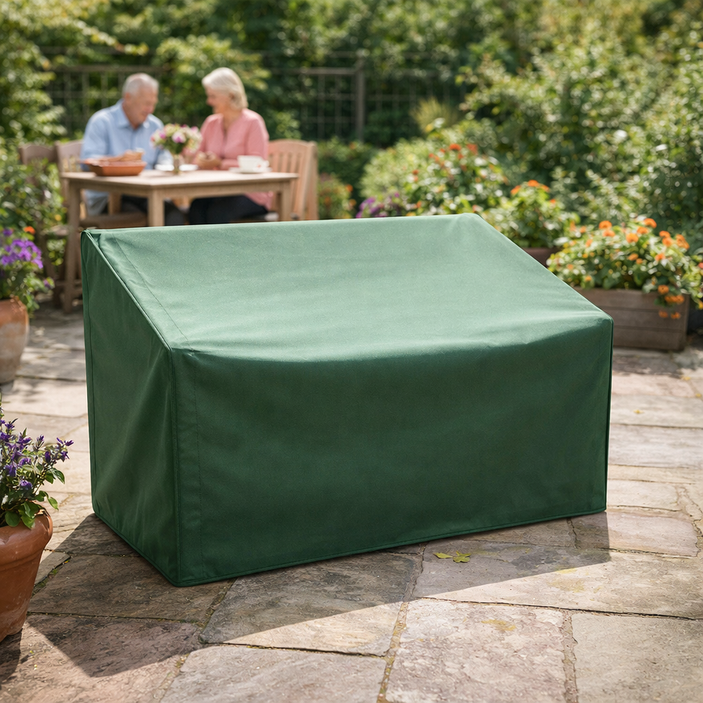 2 Seater Bench Cover – Small Green – UV Stabilized Polyester – Outdoor Protection
