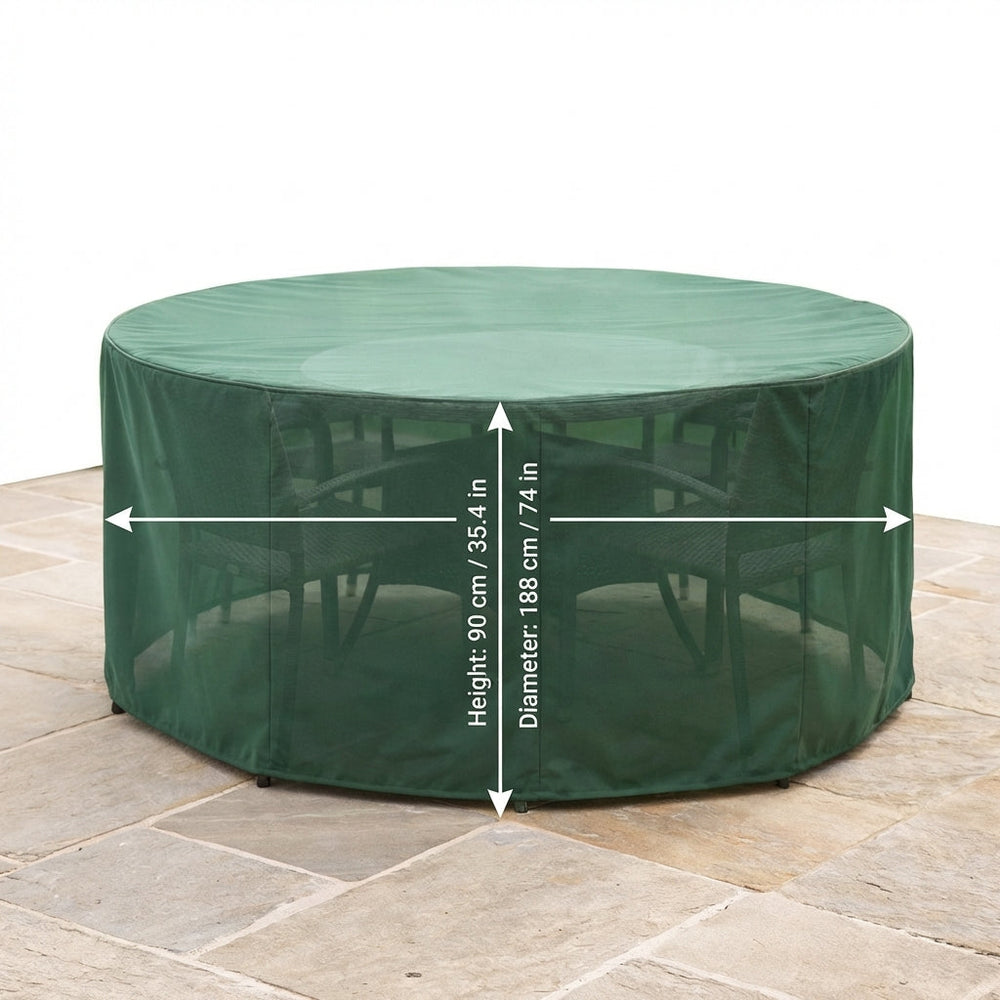 Circular Patio Set Cover – 90cm High – Green Polyester – 4-6 Seat Protection