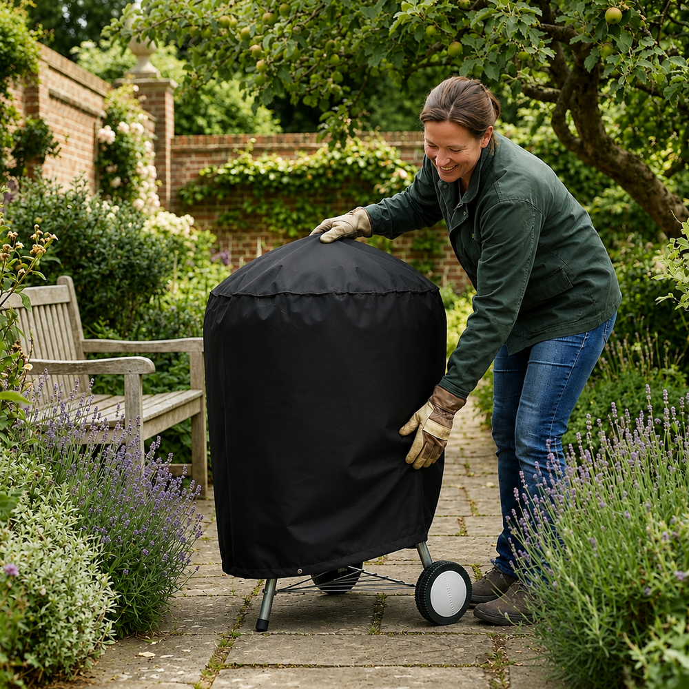 Kettle Barbecue Cover – Black – Heavy Duty Waterproof – Outdoor Protection