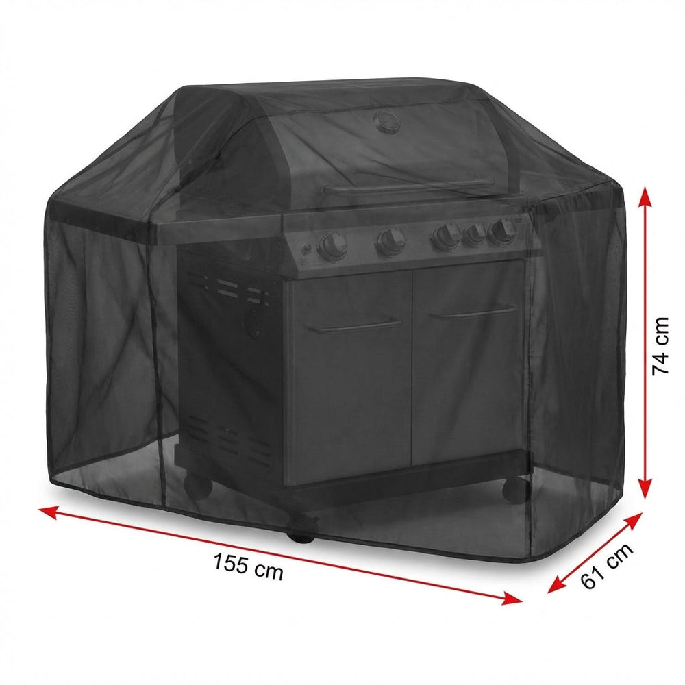 Large Flatbed Barbecue Cover – Black – Super Tough Waterproof – Outdoor Protection