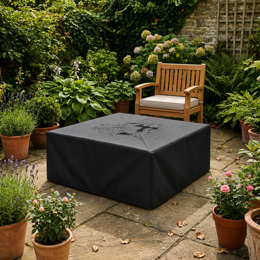Large Coffee Table Cover – Black – Super Tough Waterproof – Garden Protection