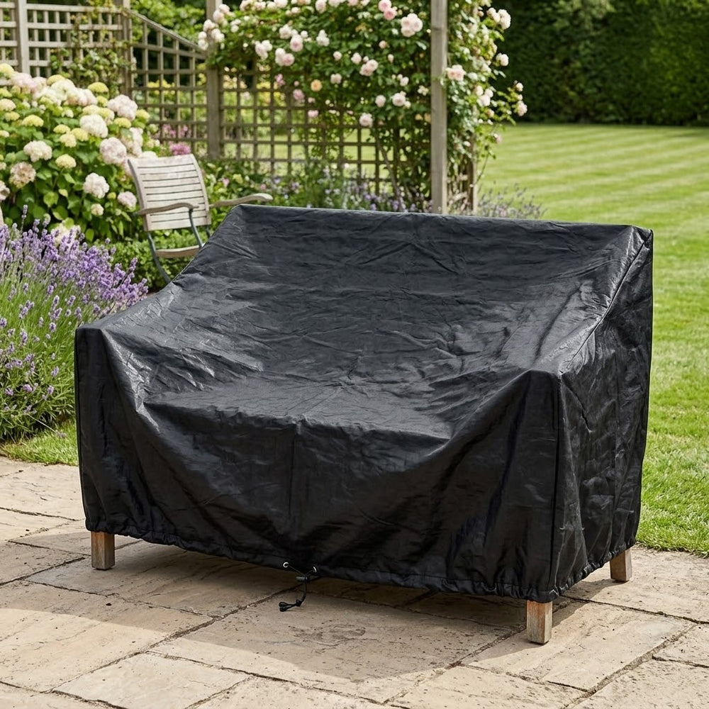 2 Seater Bench Cover – Black – Heavy Duty Polyethylene – Outdoor Protection
