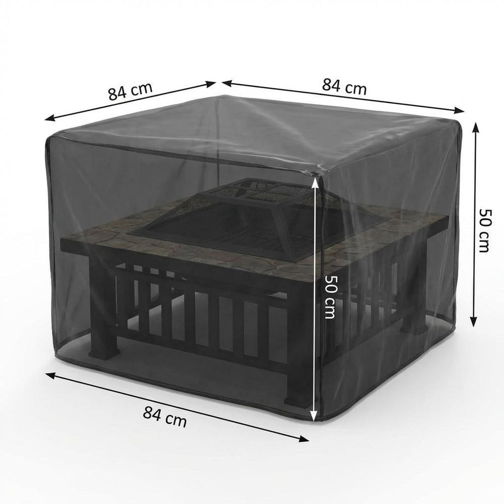 Large Square Fire Pit Cover – Black – Heavy Duty Waterproof – Outdoor Protection