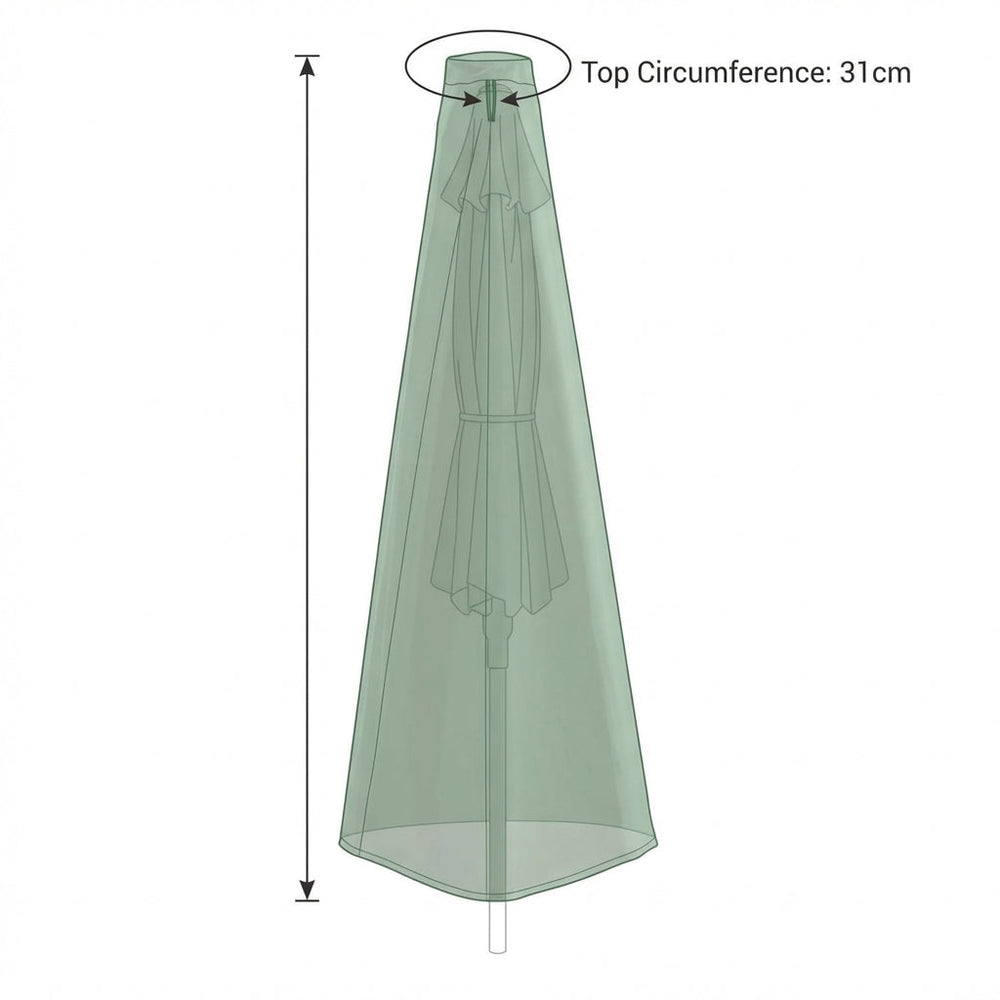 Medium Parasol Cover – Green – Durable Polyester – Outdoor Protection
