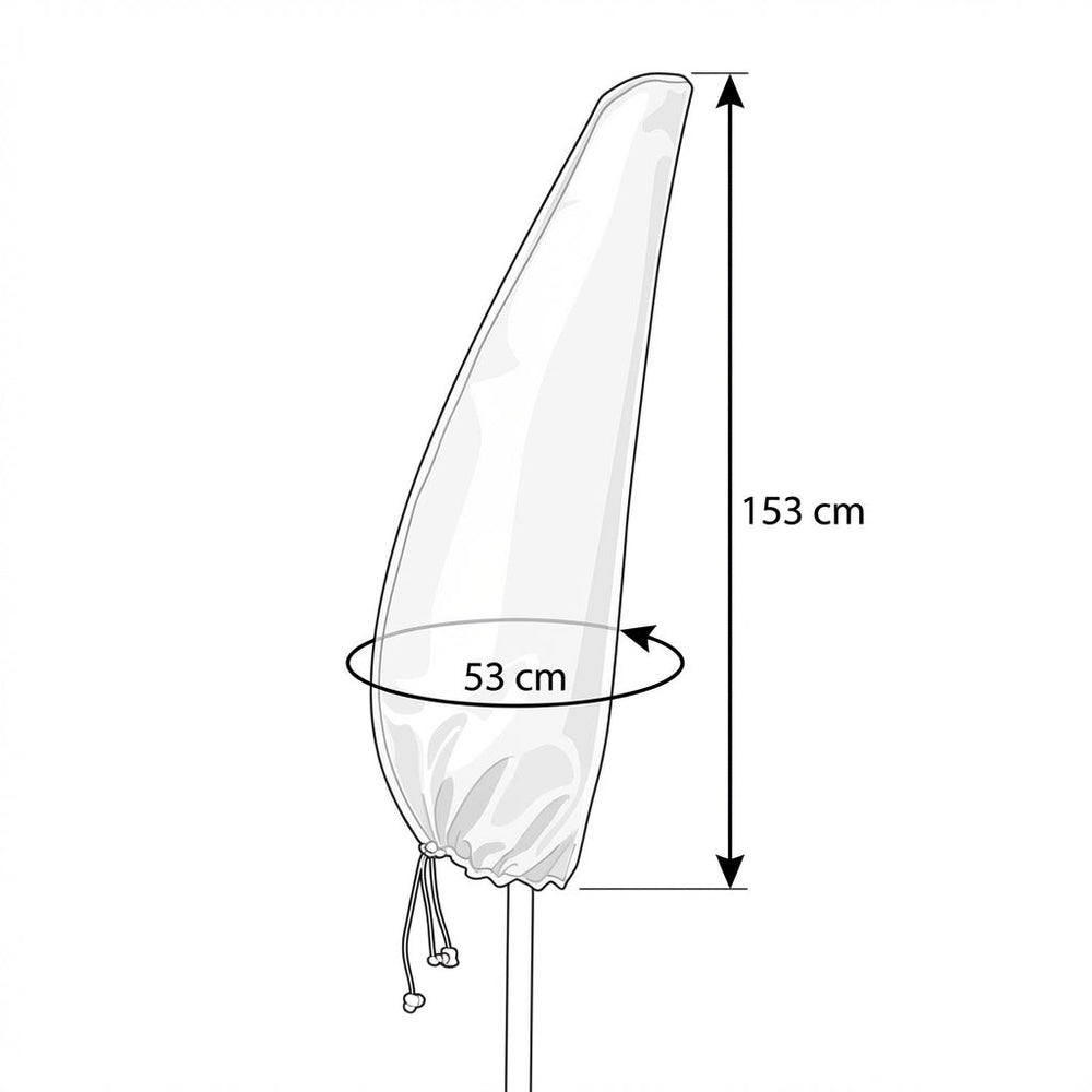 Small Parasol Cover – Black – Heavy Duty Polyethylene – Outdoor Protection