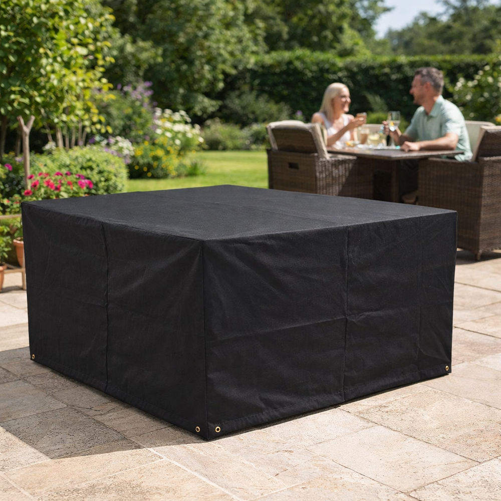 4 Seater Cube Set Cover – Extra Large Black – Waterproof Protection – Garden Furniture