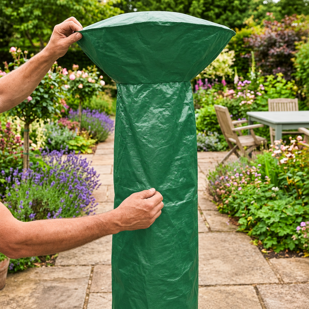 Patio Heater Cover – 179cm Green – Water-Resistant Polyethylene – Outdoor Protection