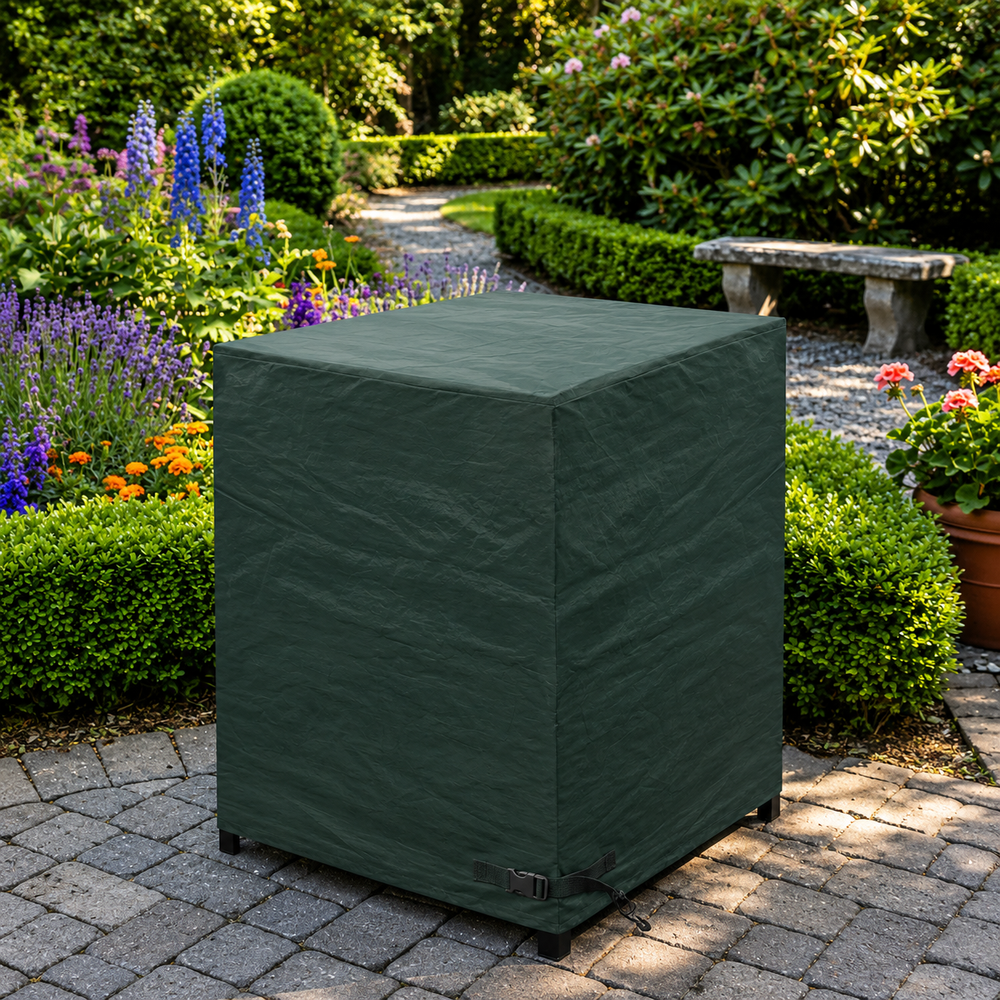 Heavy Duty Square Barbecue Cover – 68x68x74cm Green – Weather Protection