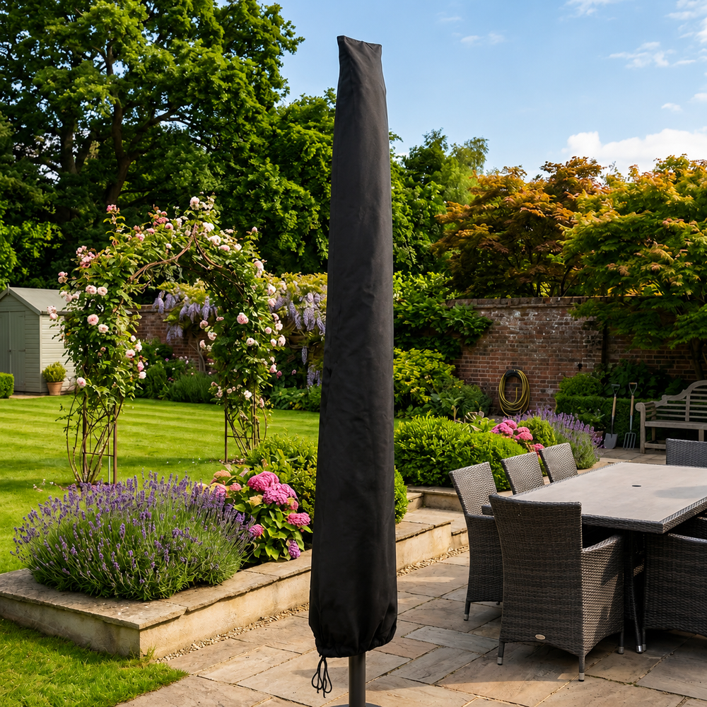 Giant Parasol Cover – Black – Waterproof Polyester – Outdoor Protection