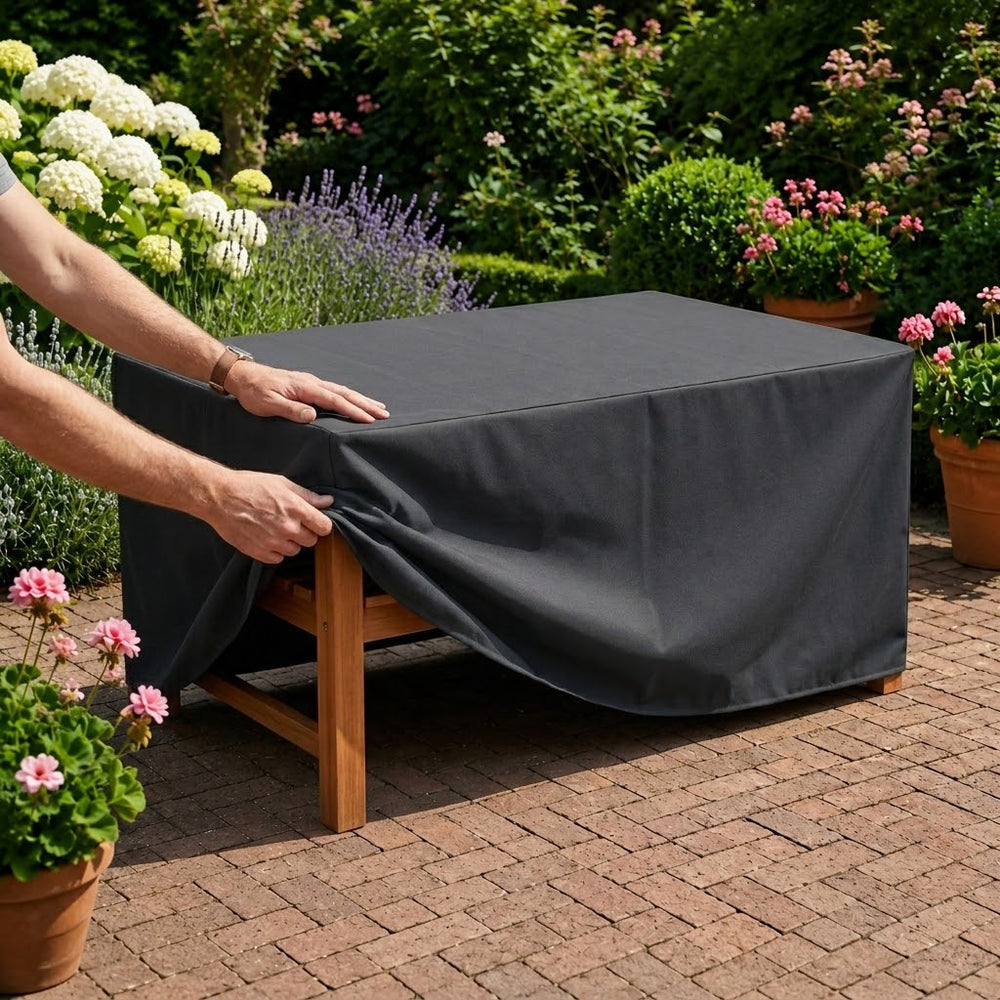 Rectangular Table Cover – 6 Seat Charcoal – Polyester – Outdoor Protection