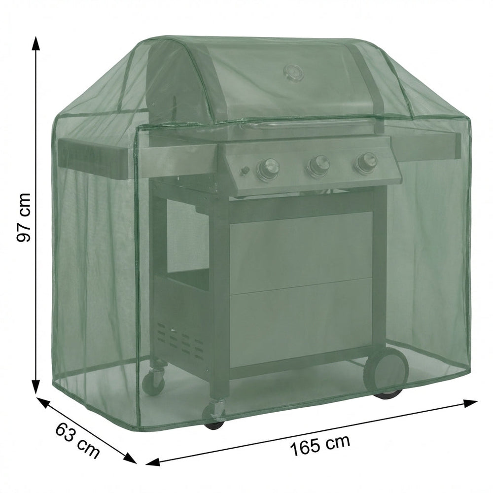 Barbecue Cover – 63x165x97 cm – Reversible PVC Polyester – Outdoor Protection