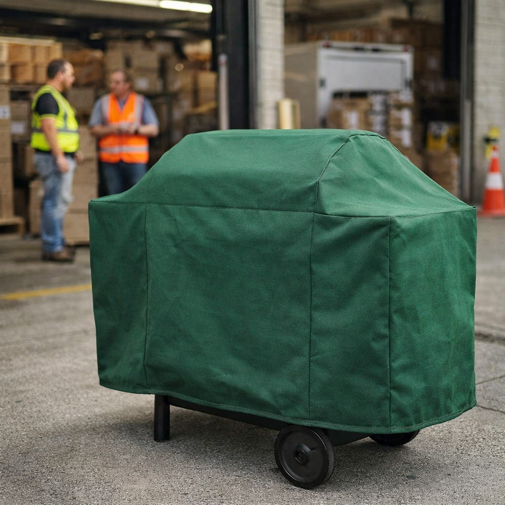 Heavy Duty Barbecue Cover – Large Green – Weatherproof Protection