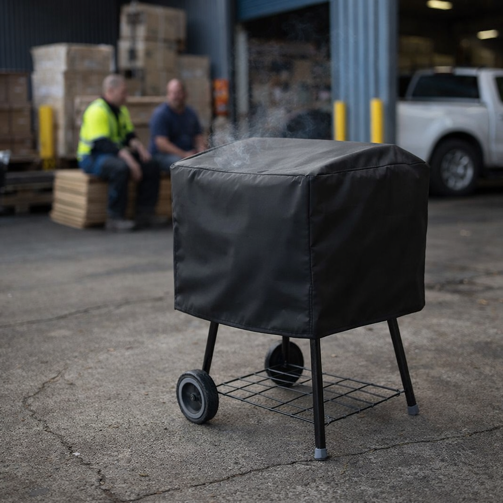 Heavy Duty Square Barbecue Cover – Black – Polyethylene – Outdoor Protection