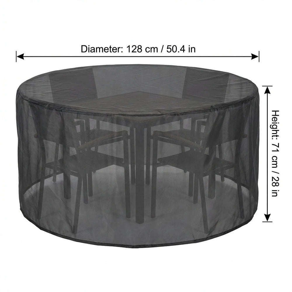 Circular Table Cover – 4/6 Seat Black – Heavy Duty Protection – Outdoor Use
