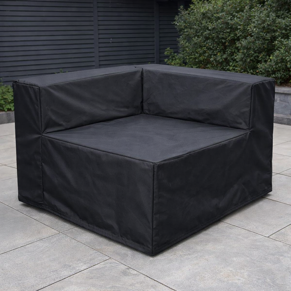 Large Corner Unit Cover – Black – Heavy Duty Protection – Garden Sofa Shield