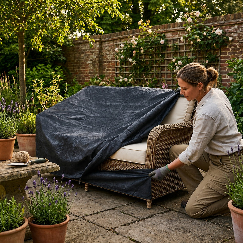 Heavy Duty Sofa Cover – 2-3 Seater – Black – Outdoor Furniture Protection