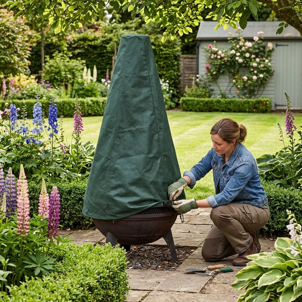 Heavy Duty Large Chimenea Cover – Green – Polyethylene – Outdoor Protection