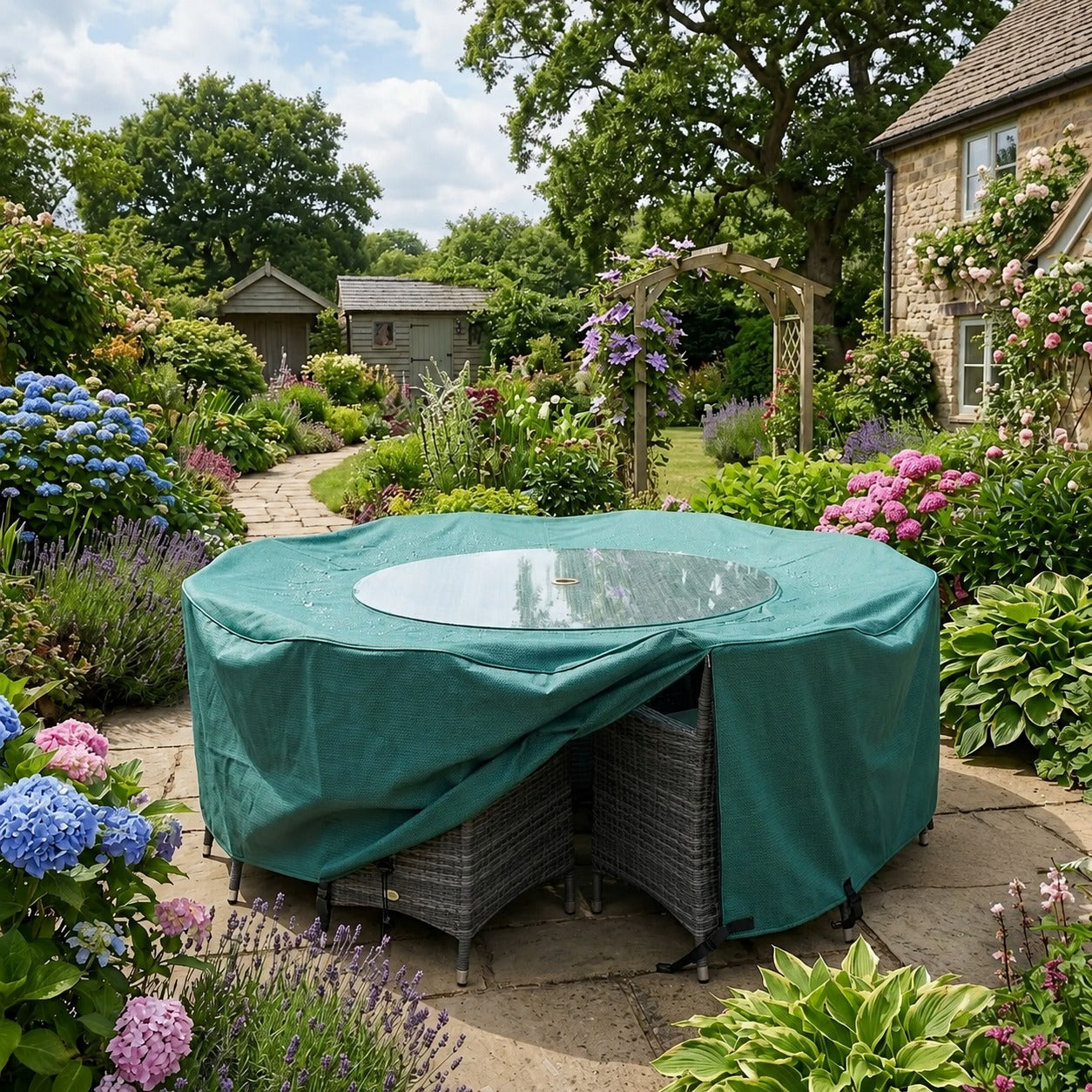 Compact Set Cover Round Furniture Set Cover – Tough and Weatherproof