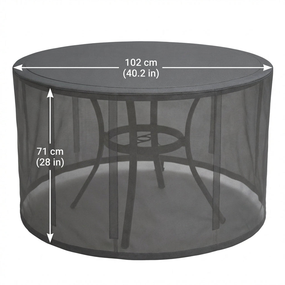 Circular Table Cover – Small Charcoal – Durable Polyester – Outdoor Protection
