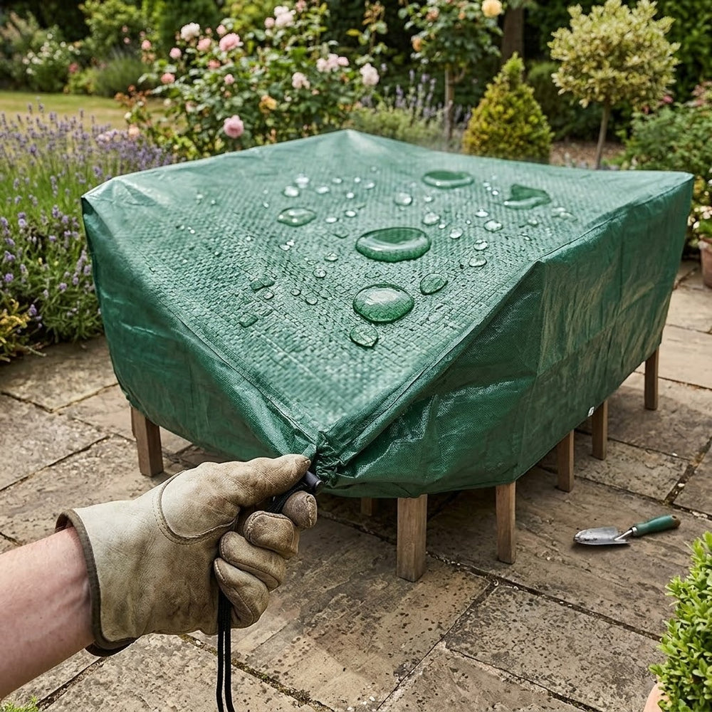 Table Cover – 4 Seater Rectangular – Heavy Duty Waterproof – Outdoor Furniture Protection