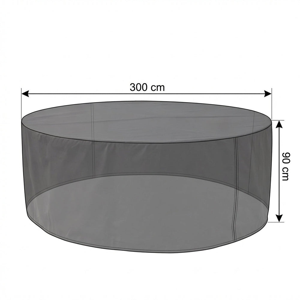 Circular Patio Set Cover – 8 Seat Charcoal – Durable Polyester – Outdoor Protection
