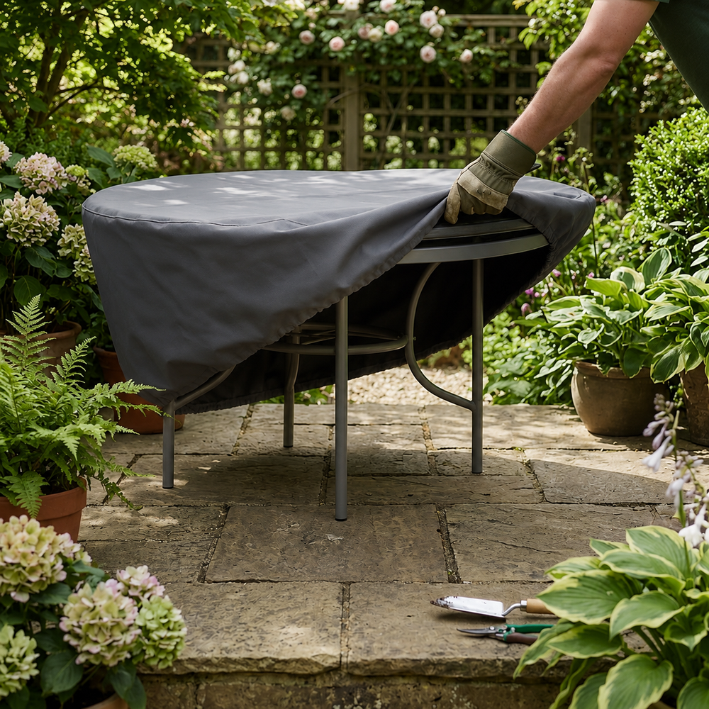 Circular Table Cover – Small Charcoal – Durable Polyester – Outdoor Protection