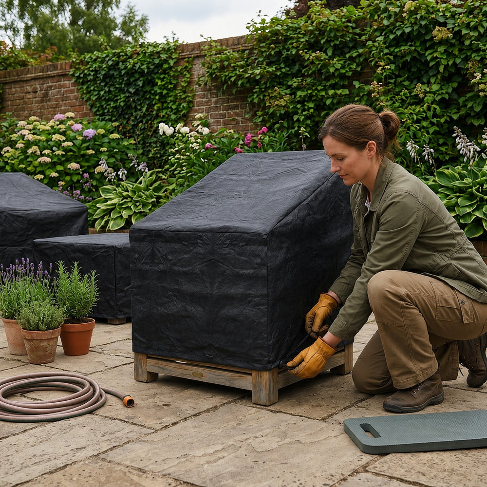 Heavy Duty Small Center Unit Cover – Black – Polyethylene – Garden Sofa Protection