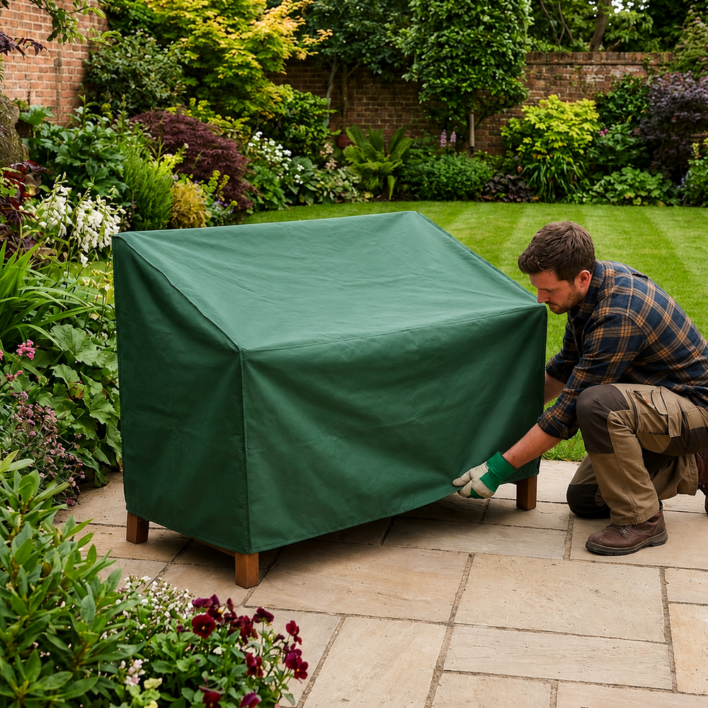 Bench Cover for 2 Seater – Small – Reversible PVC Protection – Outdoor Furniture