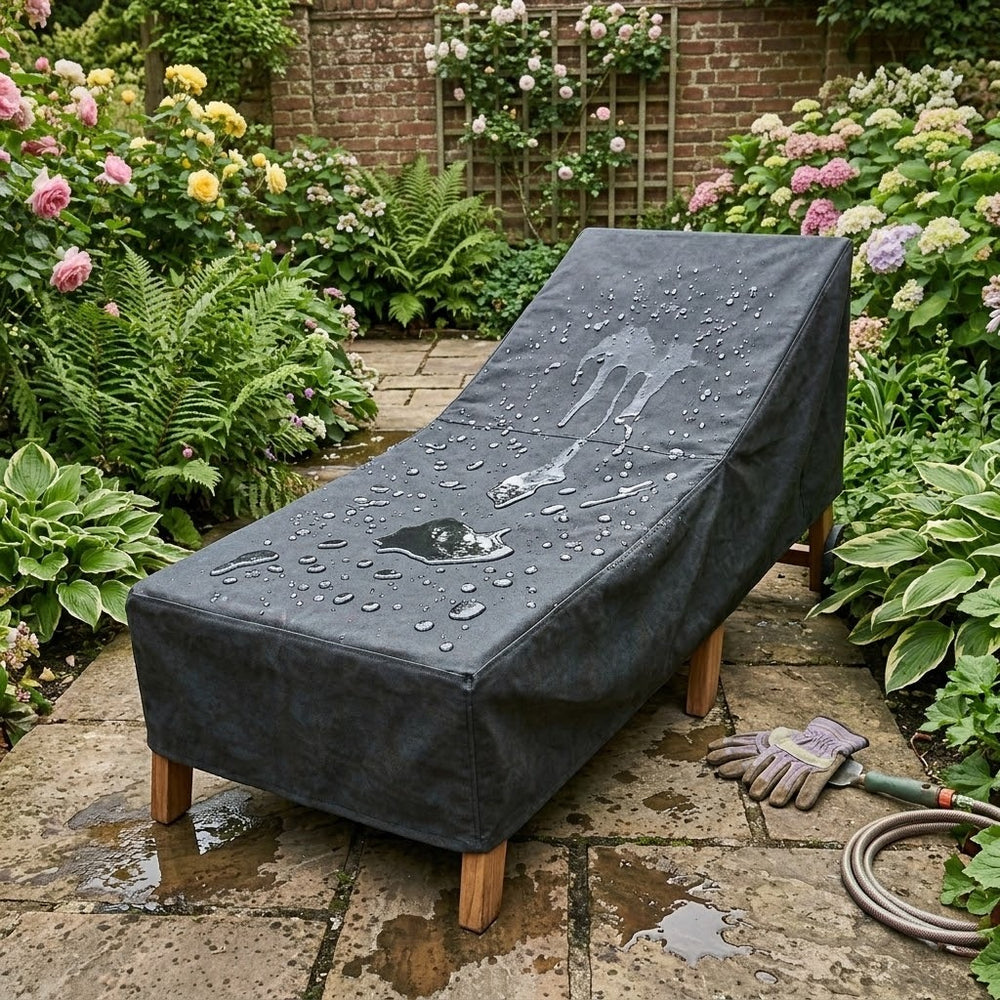 Sunbed Cover – 220x80x55 cm Black – Heavy Duty Waterproof – Outdoor Furniture Protection