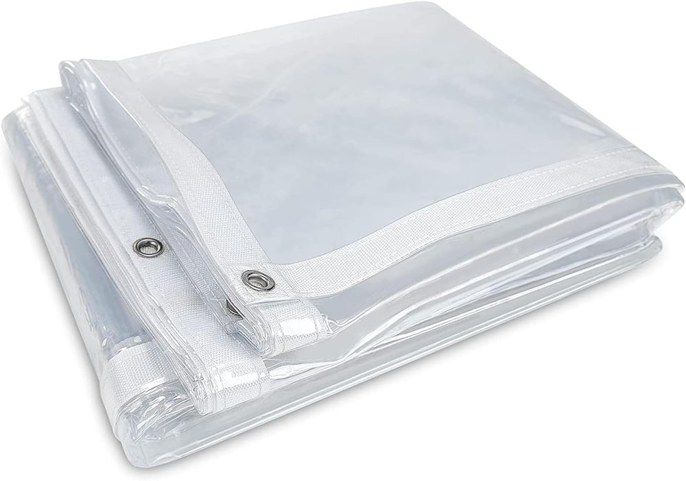 Heavy Duty Clear Tarpaulin 310gsm – UV Resistant, 100% Waterproof Transparent Tarp Sheet for Market Stalls & Outdoor Protection