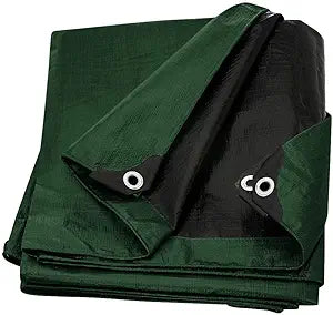 265Gsm Waterproof Heavy Duty Green/Black Tarpaulin Outdoor Cover for All Conditions