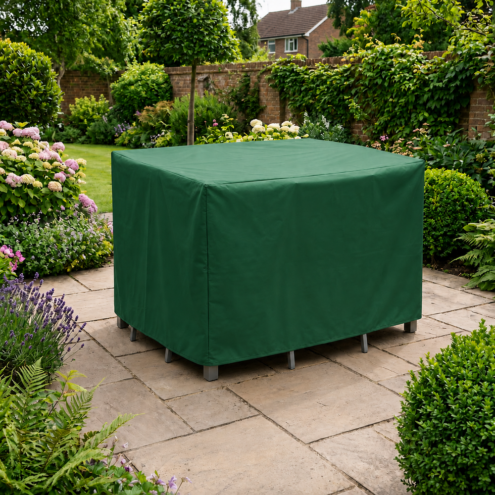 Premium Patio Set Cover – 4 Seat – Green Polyester – Outdoor Protection