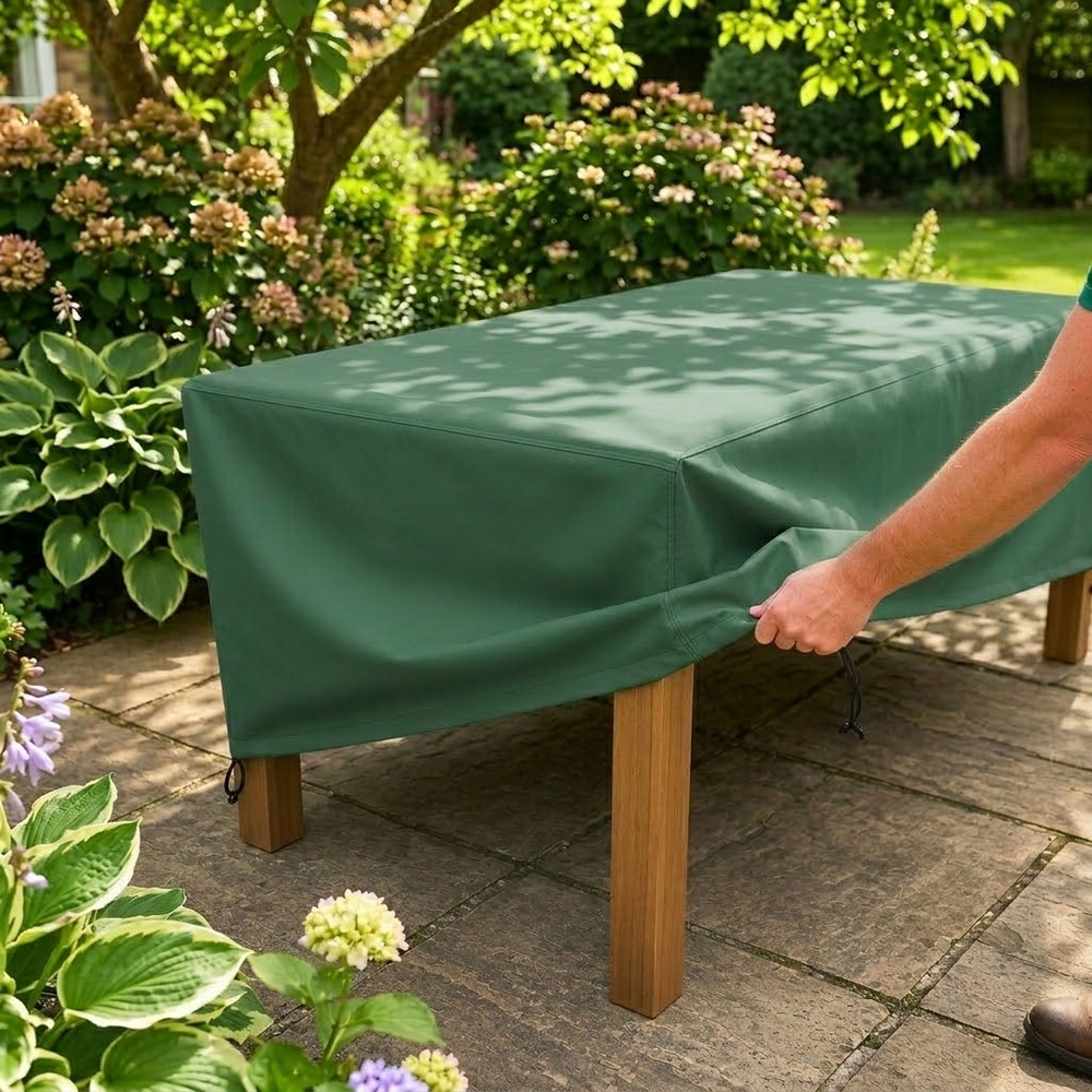 Table Cover – 4 Seater Rectangular – Heavy Duty Waterproof – Outdoor Furniture Protection