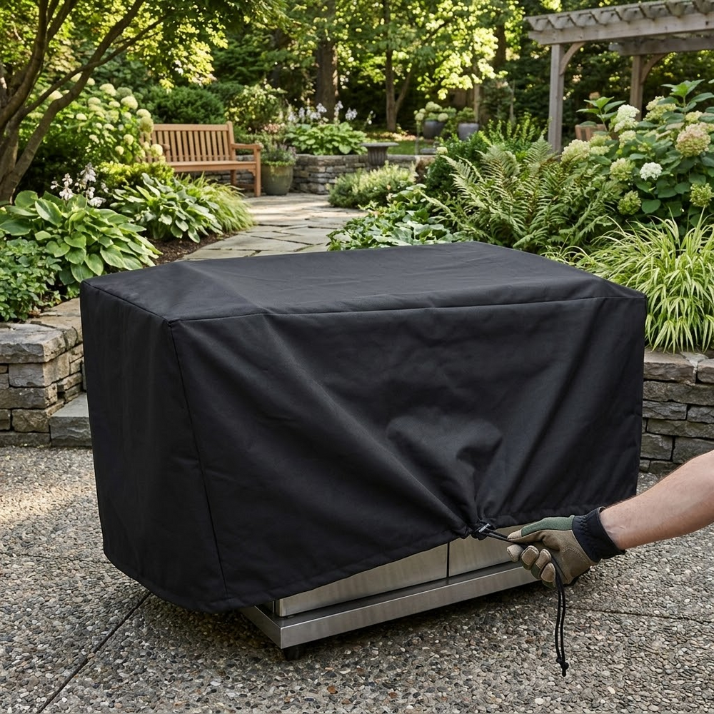 Large Flatbed Barbecue Cover – Black – Super Tough Waterproof – Outdoor Protection