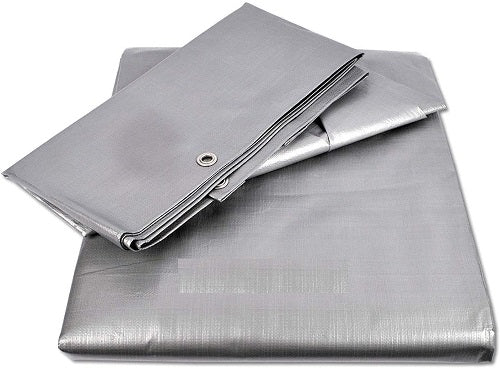 Dark Gray Medium Duty Waterproof 140gsm Silver Tarpaulin For House And Outdoor Camping