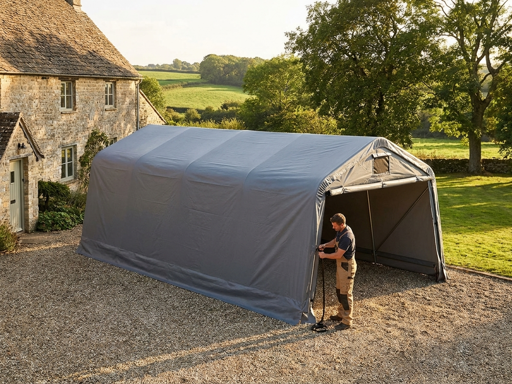 PVC Roof Cover for Portable Garage in Grey