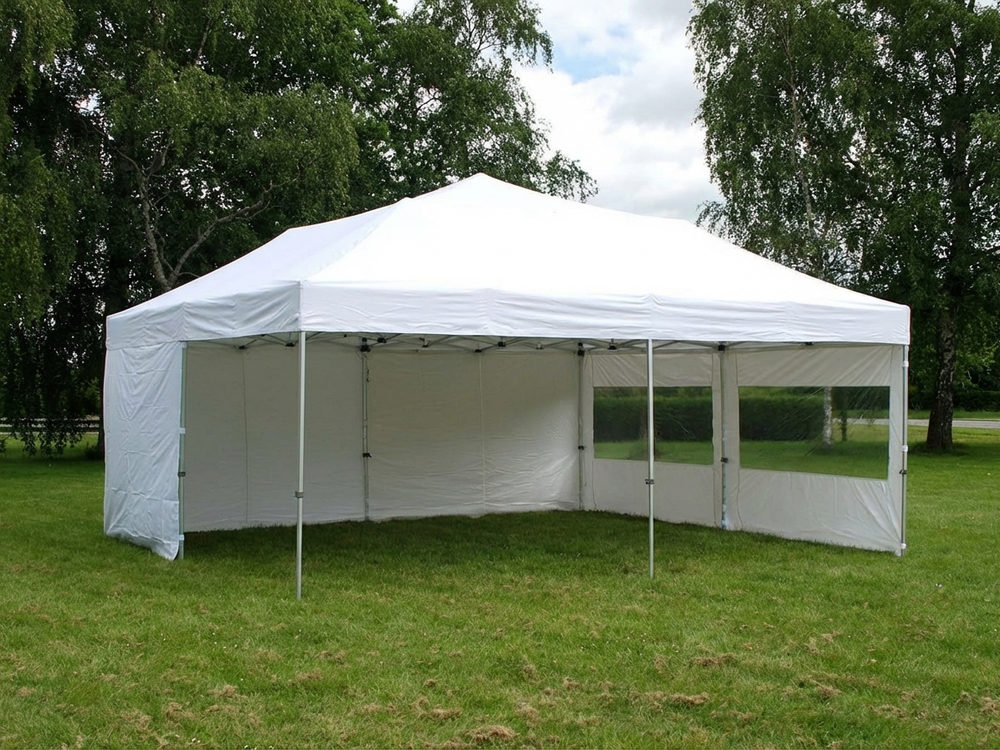 6x6m White Pop Up Gazebo with Aluminium Frame for Outdoor Events