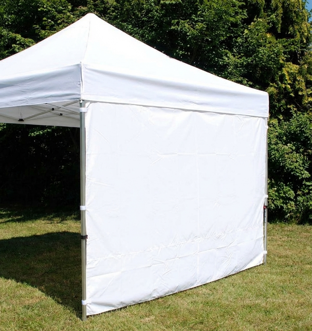 White polyester sidewall for event shelter, 4.5 metres