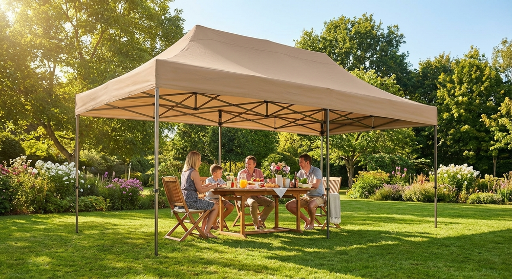 Pop up gazebo 4x6 m Latte with steel frame, perfect for outdoor events - view 3
