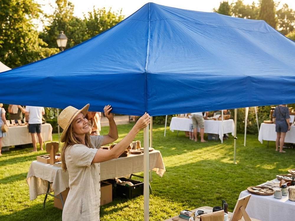 Blue gazebo roof cover 4x8m for outdoor events