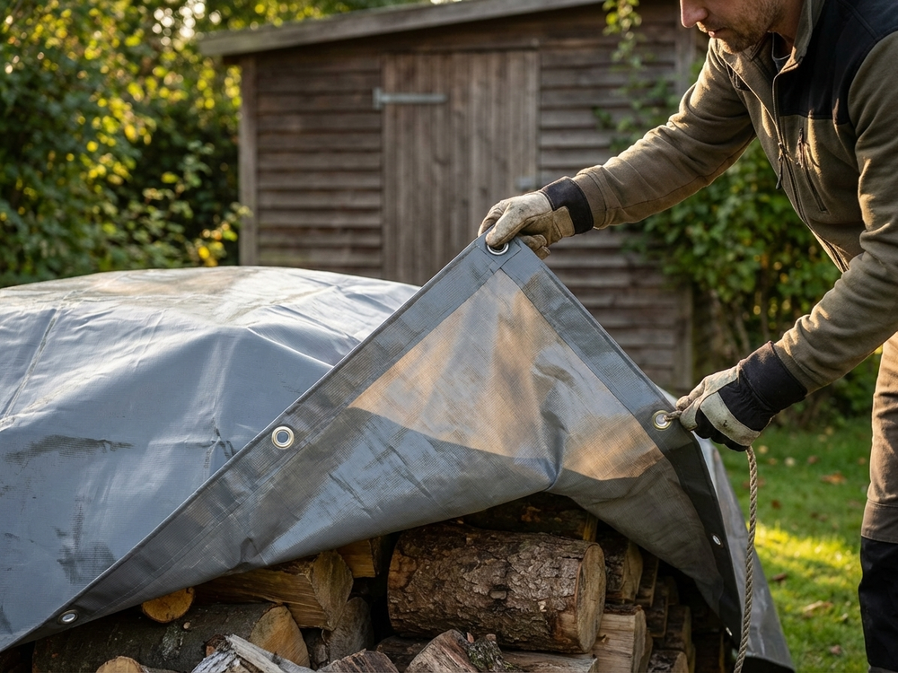 PVC tarpaulin grey 2x2m waterproof cover - view 3