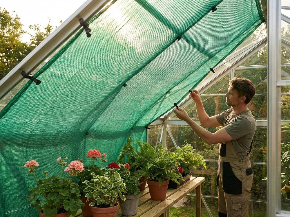 Greenhouse shade kit in green, UV-resistant PE material - view 3