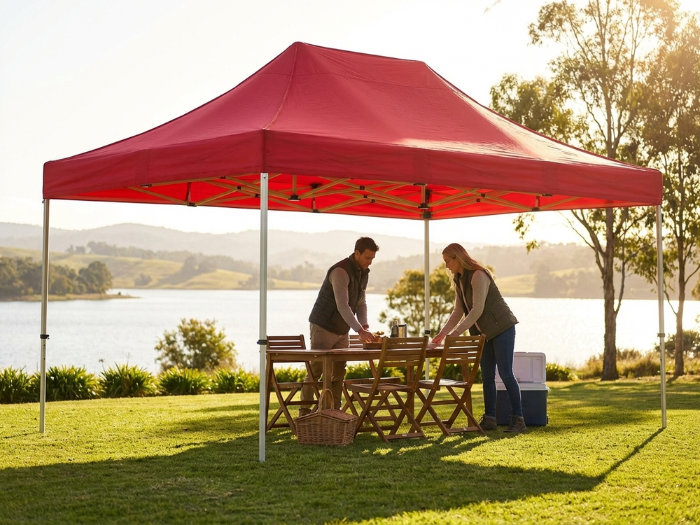 Red pop up gazebo 4x6 m with aluminium frame for outdoor events - view 3