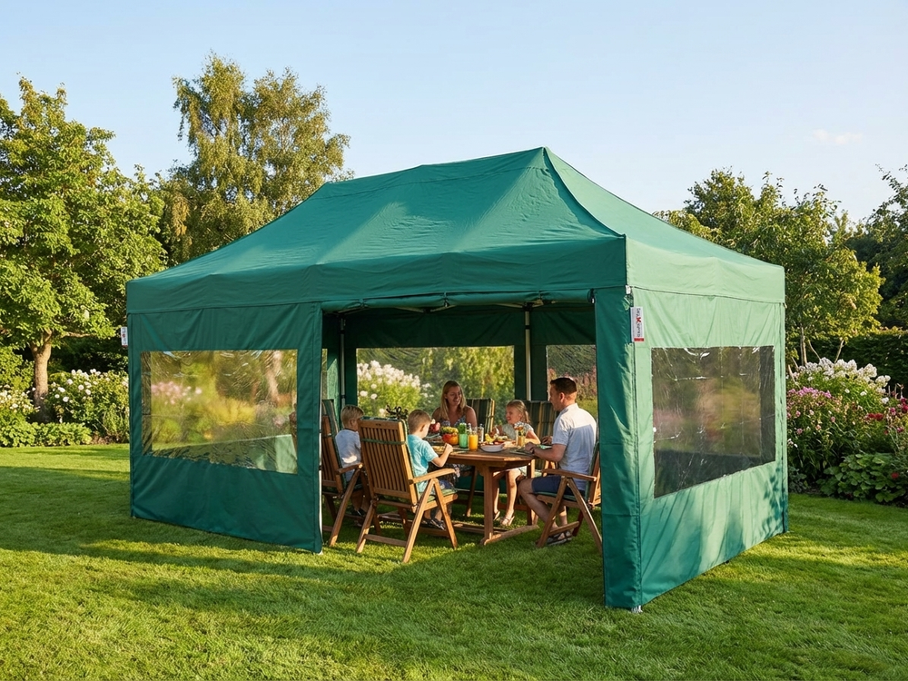 Green pop up gazebo 4x8 meters for outdoor events